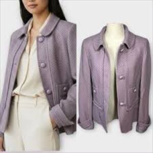 NWT Talbots Lavender Purple Wool Blend 3 Button Single Breasted Blazer size 8